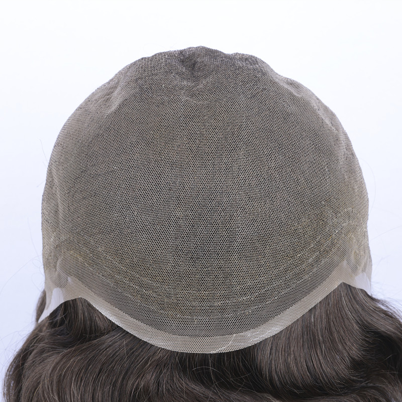 Full Lace Full Cap - Full French Lace Toupee with Bleached Knots Hairline